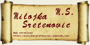 Milojka Sretenović vizit kartica